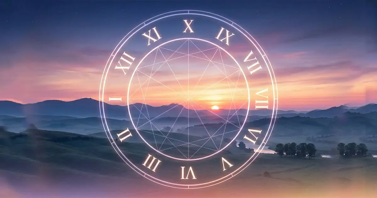 Wschodni horyzont o świcie symbolizujący Ascendent w astrologii